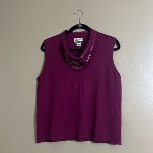 The Look Randolph Duke Tank Top Sz L Sequins Silk Blend Career Holidays Worship